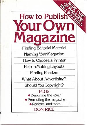 Image du vendeur pour How to Publish Your Own Magazine mis en vente par Cher Bibler