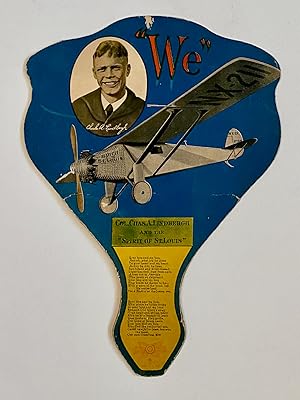 [AVIATION] [DIE-CUTS] "We" - Col. Chas. A. Lindbergh and the "Spirit of St. Louis" [handheld fan]