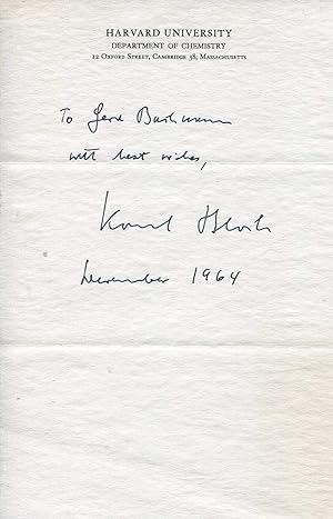 Immagine del venditore per Konrad Bloch autograph | Signed sheet venduto da Markus Brandes Autographs GmbH
