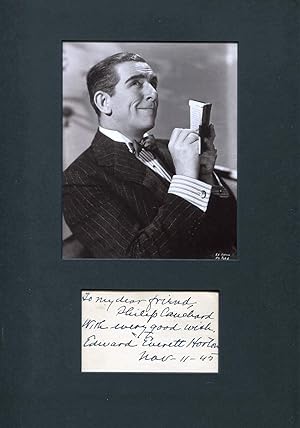 Edward Everett Horton autograph | Signed card mounted