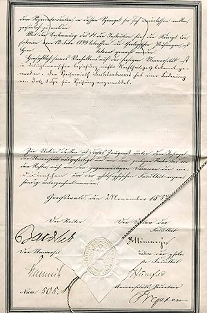 Heinrich Adolf von Bardeleben autograph | Document signed