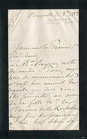 Imagen del vendedor de Auguste Marie Franois Beernaert autograph | Autograph letter signed a la venta por Markus Brandes Autographs GmbH