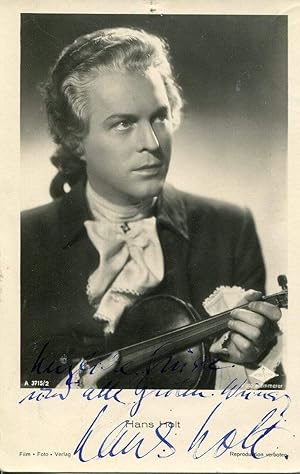 Bild des Verkufers fr Hans Holt autograph | Signed vintage photograph zum Verkauf von Markus Brandes Autographs GmbH