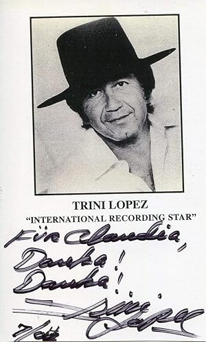 Image du vendeur pour Trini Lopez autograph | Signed promotion card mis en vente par Markus Brandes Autographs GmbH