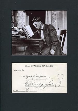 Erle Stanley Garnder autograph | Signed collector`s card mounted