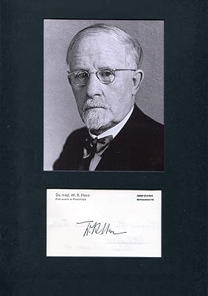Bild des Verkufers fr Walter Rudolf Hess autograph | Signed postcard mounted zum Verkauf von Markus Brandes Autographs GmbH
