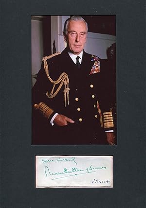 Mountbatten of Burma autograph | Signed card mounted