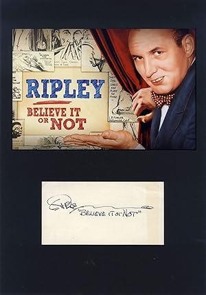 LeRoy Robert Ripley autograph | Signed album page mounted