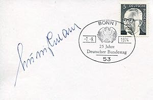Ludwig Erhard autograph | Signed first day cover
