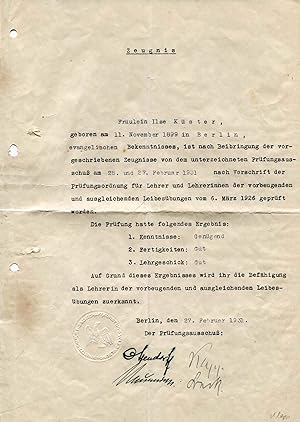 Rudolf Klapp autograph | Document signed