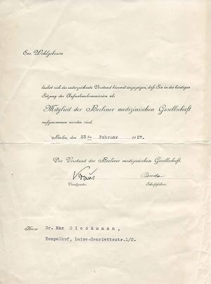 Friedrich Kraus autograph | Document signed