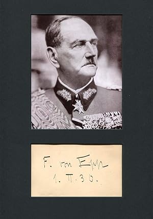 Franz Xaver Ritter von Epp Autograph | signed cards / album pages