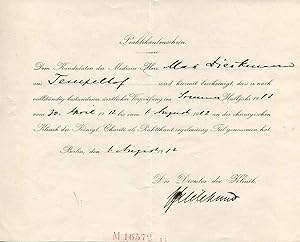 August Hildebrandt autograph | Document signed
