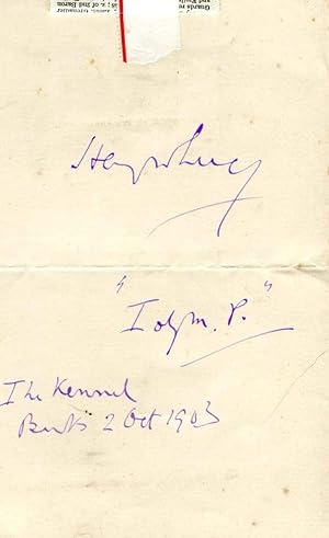Bild des Verkufers fr Henry Lucy autograph | Autograph letter signed zum Verkauf von Markus Brandes Autographs GmbH
