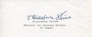 Etsusaburo Shiina autograph | Signed album page
