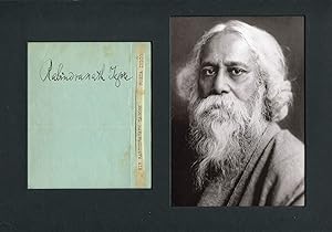 Rabindranath Tagore autograph | Signed album page mounted