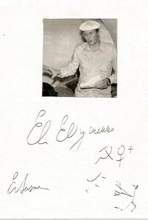 Yevgeny Yevtushenko autograph | Signed card with affixed magazine pict