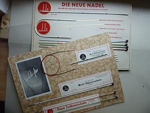 Zwei Werbe-Mustertafeln: addi "Die neue Nadel" übertrifft alle bisherigen Kominationen von Kunsts...