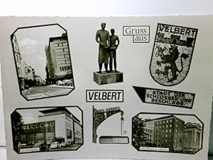 Gruß aus Velbert / Rhld. Alte Mehrbild Ansichtskarte / Postkarte s/w. ungel. ca 60ger Jahre. 7 ve...