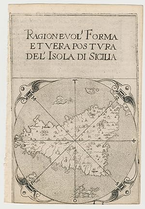 Bild des Verkufers fr Ragionevol' Forma et Vera Postura del' Isola di Sicilia. zum Verkauf von Altea Antique Maps