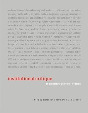 Immagine del venditore per Institutional Critique: An Anthology of Artists' Writings (The MIT Press) [Paperback ] venduto da booksXpress