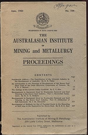 The Australasian Institute of Mining and Metallurg Proceedings June, 1960 No. 194