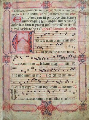 Imagen del vendedor de ANTIFONRIO MUDJAR MANUSCRITO E ILUMINADO SOBRE PERGAMINHO NO SCULO XIV / XV - LIVRO DE CANTOCHO IBRICO DO ADVENTO AT  PSCOA. a la venta por Livraria Castro e Silva