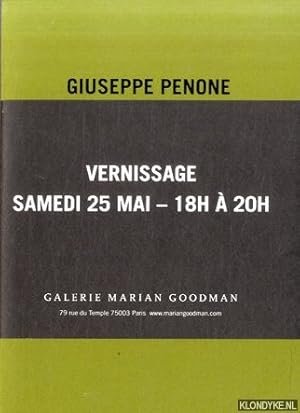 Imagen del vendedor de Giuseppe Penone: Le corps d'un jardin. Vernissage samedi 25 mai - 18H  20H a la venta por Klondyke