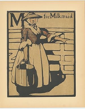 Seller image for M for Milkmaid. From "An Alphabet". for sale by Robert Frew Ltd. ABA ILAB