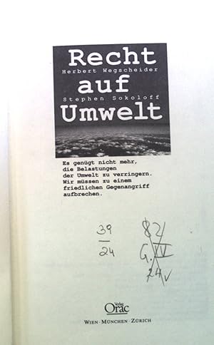 Image du vendeur pour Recht auf Umwelt mis en vente par books4less (Versandantiquariat Petra Gros GmbH & Co. KG)