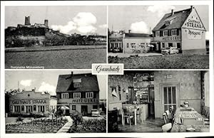 Ansichtskarte / Postkarte Gambach Münzenberg in Hessen, Burgruine Münzenberg, Gasthaus Straka, Me...