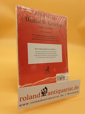 Bild des Verkufers fr Deutsche Gesetze Ergnzungsband 52. Ergnzungslieferung: Rechtsstand (Cover Bild kann abweichen): 3. Mrz 2017 zum Verkauf von Roland Antiquariat UG haftungsbeschrnkt