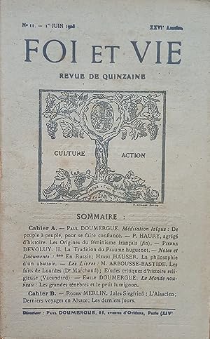 Seller image for FOI et VIE XXVIe Anne N 11 - 1er Juin 1923 for sale by Bouquinerie L'Ivre Livre