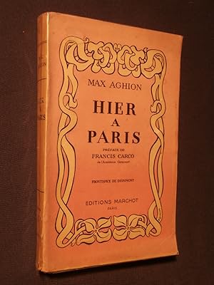 Imagen del vendedor de Hier  Paris a la venta por Tant qu'il y aura des livres