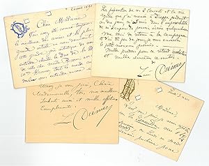 Bild des Verkufers fr 4 autograph correspondence cards signed. zum Verkauf von Antiquariat INLIBRIS Gilhofer Nfg. GmbH