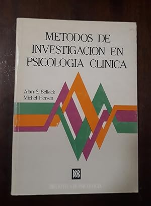 Bild des Verkufers fr Mtodos de investigacin en psicologa clnica zum Verkauf von Domiduca Libreros