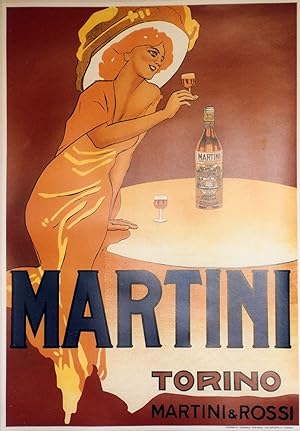 "MARTINI" Affiche italienne entoilée / TIPOGRAFIA TEATRALE TORINESE (Torino,Italie) / Seconde édi...