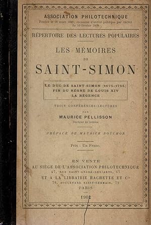 Bild des Verkufers fr Les Mmoires de Saint-Simon Trois Confrences-Lectures par Maurice Pellisson zum Verkauf von Biblioteca di Babele