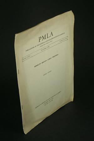 Bild des Verkufers fr Offprint: "Hermann Broch's Early Writings". Offprint from: PMLA, 75, 4, pt. 1, Sept. 1960 zum Verkauf von Steven Wolfe Books