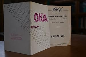 Der festliche Tisch mit OKA Bestecken. Beiliegend Preisliste vom 1.9.1953 und eine Aufstellung üb...