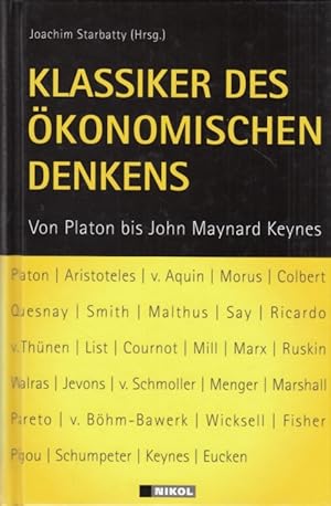 Bild des Verkufers fr Klassiker des konomischen Denkens Teil 1 und 2. Von Platon bis John Maynard Keynes zum Verkauf von Leipziger Antiquariat