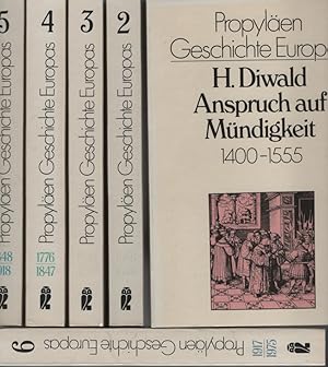 Image du vendeur pour [6 Bde.] Propylen. Geschichte Europas: Band 1: Anspruch auf Mndigkeit um 1400-1555. Band 2: Hegemonialkriege und Glaubeenskmpfe 1556-1648. Band 3: Staatsrson und Vernunft 1649-1775. Band 4: Der Durchbruch des Brgertums. Band 5: Staatensystem als Vormacht der Welt 1848-1918. Band 6: Die Krise Europas 1917-1975. mis en vente par Fundus-Online GbR Borkert Schwarz Zerfa