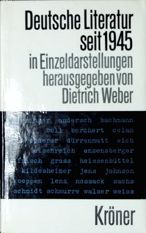 Bild des Verkufers fr Deutsche Literatur seit 1945 in Einzeldarstellungen. zum Verkauf von Antiquariat Bookfarm
