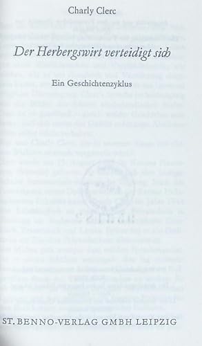 Seller image for Der Herbergswirt verteidigt sich. Ein Geschichtenzyklus. for sale by Antiquariat Bookfarm