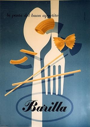 "BARILLA" Affiche italienne originale entoilée / Litho par Erberto CARBONI / A. PIZZI S.A. Milano...