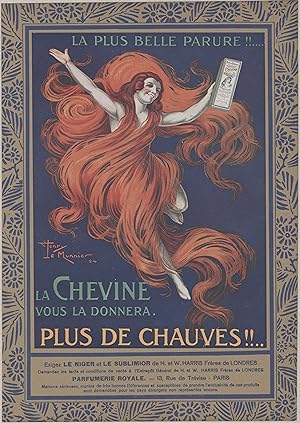 "CHEVINE" Affiche d'intérieur originale entoilée / Litho par Henry LE MONNIER (1924)
