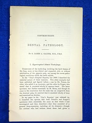 Bild des Verkufers fr Contributions to Dental Pathology. By S. J. A. SALTER A disbound 1876 Guy's Hospital Report. zum Verkauf von Tony Hutchinson