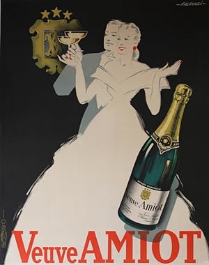 "VEUVE AMIOT" Affiche originale entoilée / Litho par FALCUCCI / Ets DE LA VASSELAIS Paris (1940)