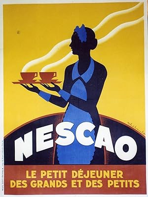 "NESCAO" Affiche originale entoilée / Litho par THEBAULT / Imp. Max GOTTSCHALK (vers 1932)