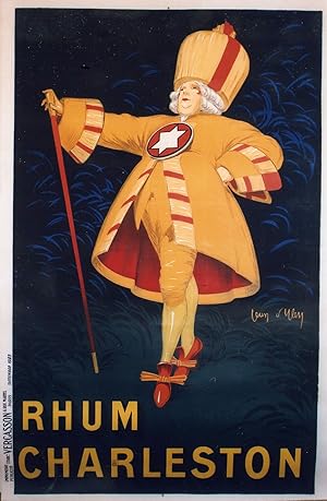 "RHUM CHARLESTON" Affiche originale entoilée / Litho par Jean d'YLEN / Imp. VERCASSON (1923)